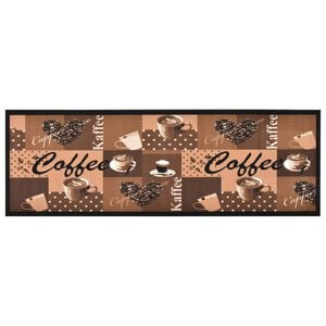 vidaXL Tappetino da Cucina Lavabile Caff&egrave; Marrone 45x150 cm
