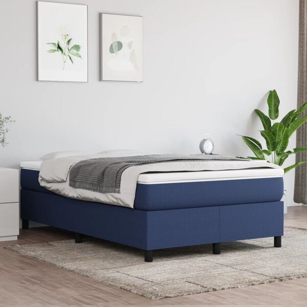 vidaXL Struttura Letto a Rete a Molle Blu 120x200 cm in Tessuto