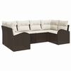 vidaXL Set Divano da Giardino 6 pcs Marrone Rattan in Polipropilene