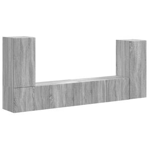 vidaXL Set mobile TV 4 pcs Grigio Sonoma Legno multistrato