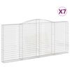 vidaXL Cesti Gabbioni ad Arco 7 pz 400x30x180/200 cm Ferro Zincato
