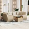 vidaXL Set Divani da Giardino 7 pz con Cuscini Beige in Polyrattan