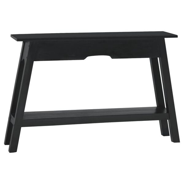vidaXL Tavolo Consolle Nero 110x30x75 cm in Legno Massello di Mogano