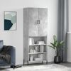 vidaXL Credenza Grigio Cemento 69,5x34x180 cm in Legno Multistrato