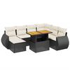 vidaXL Set Divani da Giardino con Cuscini 8 pz Nero in Polyrattan