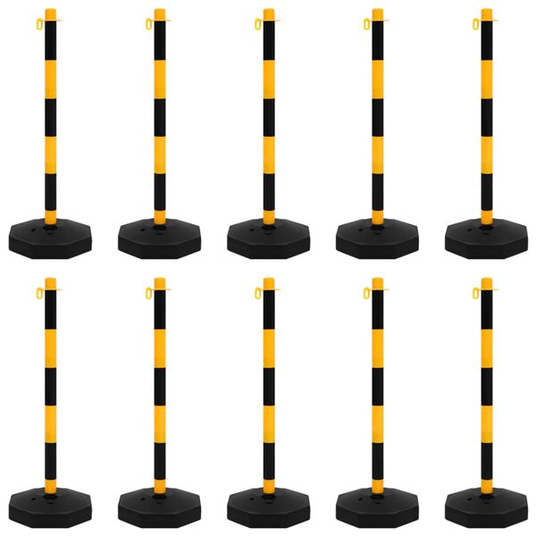 vidaXL Set di Pali Stradali con Catena in Plastica di 10 m