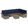 vidaXL Set Divano da Giardino 9 pz Grigio polyrattan