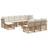 vidaXL Set di divani da esterno 11 pcs Naturale e Bianco Crema