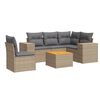 vidaXL Set Divano da Giardino 6 pz con Cuscini Beige in Polyrattan