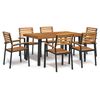 vidaXL Set Pranzo da Giardino 7 pz Legno Massello di Acacia e Metallo