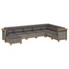 vidaXL Set Divano da Giardino 8 pz con Cuscini Grigio in Polyrattan