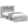 vidaXL Telaio del letto con storage Grigio Cemento 75 x 190 cm