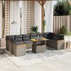 vidaXL Set Divani da Giardino 11 pz con Cuscini in Polyrattan Grigio