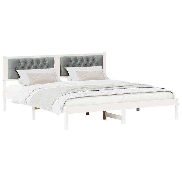 vidaXL Struttura del letto Grigio chiaro 160 x 200 cm Pino massello