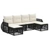 vidaXL Set Divano da Giardino 6 pz Nero e Bianco Crema polyrattan