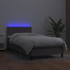 vidaXL Giroletto Molle con Materasso e LED Grigio 80x200cm Similpelle