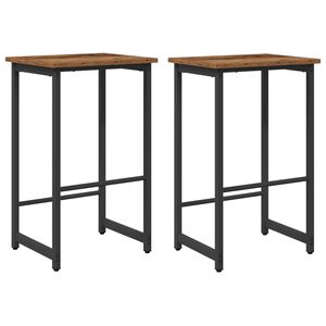 vidaXL Sgabello da bar 2 pz Legno antico 40 x 32 x 74 cm