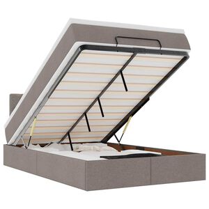 vidaXL Struttura Letto Pouf con Materasso Tortora 120x200cm in Tessuto