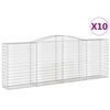 vidaXL Cesti Gabbioni ad Arco 10 pz 400x50x140/160 cm Ferro Zincato