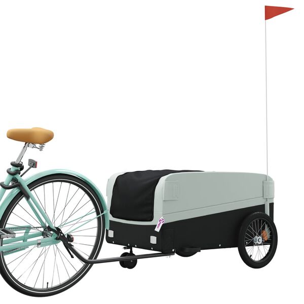 vidaXL Rimorchio da Bici Nero e Grigio 45 kg in Ferro