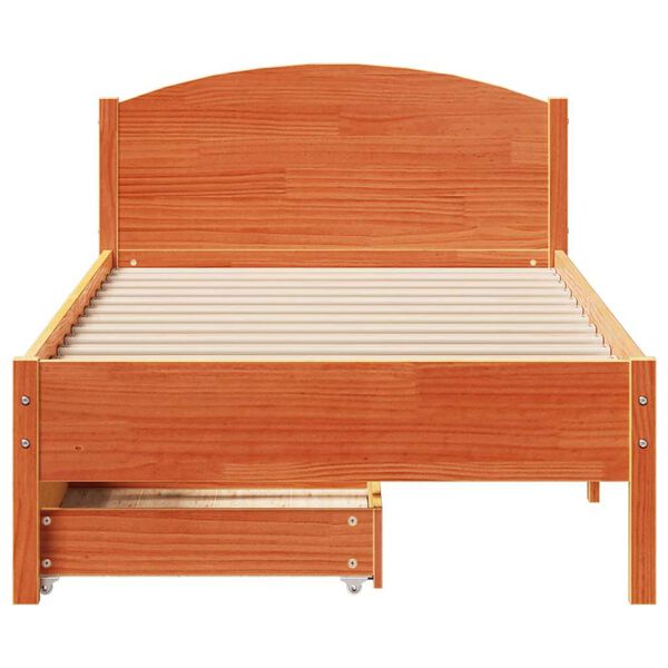 vidaXL Letto senza Materasso Marrone Cera 90x200 cm Legno di Pino