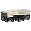 vidaXL Set Divano da Giardino 7 pz Nero polyrattan