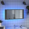 vidaXL Armadietto Specchio con LED da Bagno Grigio Sonoma 100x12x45 cm