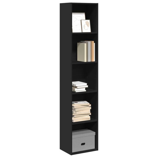 vidaXL Libreria Nera 40x30x189 cm in Legno Multistrato