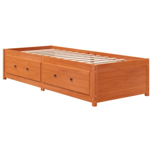 vidaXL Dormeuse senza Materasso Marrone Cera 80x200 cm Legno di Pino