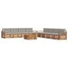 vidaXL Set di divani da esterno 9 pcs Grigio Naturale e Chiaro