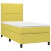 vidaXL Letto a Molle con Materasso e LED Verde 90x190 cm in Tessuto