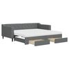 vidaXL Divano Letto Estraibile Cassetti Grigio Scuro 90x190cm Tessuto