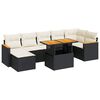vidaXL Set Divani da Giardino con Cuscini 8 pz Nero Polyrattan Acacia