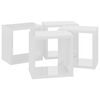 vidaXL Mensole Parete a Cubo 4 pz Bianco Lucido 22x15x22 cm