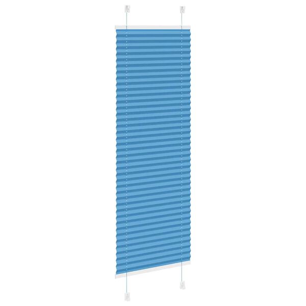 vidaXL Tenda Plissettata Blu 45x150 cm Larghezza Tessuto 44,4 cm