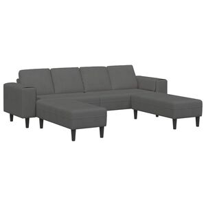 vidaXL Divano Grigio scuro 250 x 188 x 76 cm Tessuto in Cords
