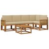 vidaXL Set di divani da esterno 6 pz 5-Posti Naturale e Beige