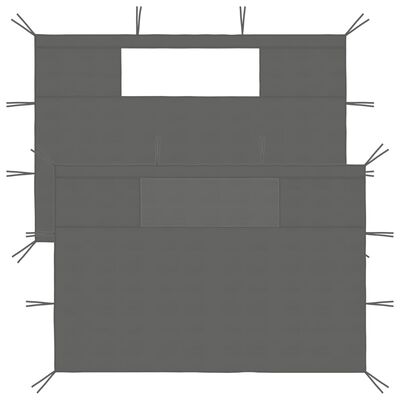 vidaXL Pareti con Finestre per Gazebo 2 pz 4,5x2,1 m Antracite 70 g/m²