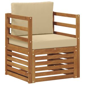 vidaXL Set di divani da esterno con cuscino Naturale 67 x 63 x 73 cm