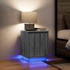 vidaXL Comodino con Luci LED Grigio Sonoma 38x34x50 cm