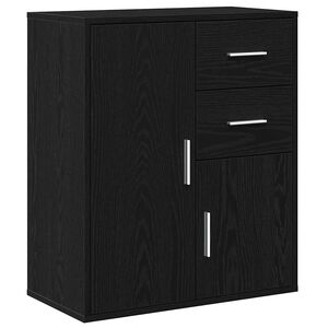 vidaXL Credenza Rovere Nero 60 x 31 x 70 cm Legno multistrato