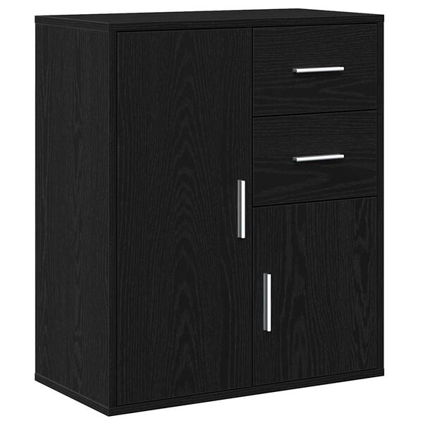 vidaXL Credenza Rovere Nero 60 x 31 x 70 cm Legno multistrato