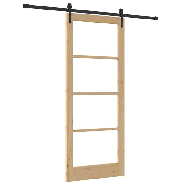 vidaXL Porta scorrevole Naturale e Nero 86 x 211 cm