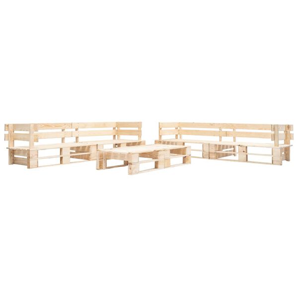 vidaXL Set Divani da Giardino Pallet 6 pz con Cuscini Sabbia in Legno