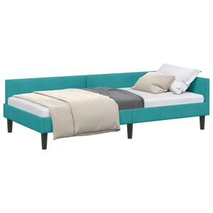 vidaXL Cornice del letto ad angolo Turchese 80 cm x 200 cm Velluto