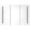 vidaXL Armadietto Bagno con Specchio e LED 89x14x62 cm Grigio Lucido
