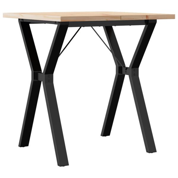 vidaXL Tavolo da Pranzo Telaio a Y 70x70x75,5 cm Legno Pino e Acciaio