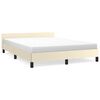 vidaXL Giroletto con Testiera senza Materasso Crema 140x200 cm