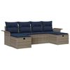 vidaXL Set Divano da Giardino con cuscino 6 pcs Grigio Poly Rattan