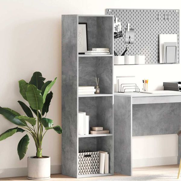 vidaXL Libreria Grigio Cemento 40x30x152 cm in Legno Multistrato